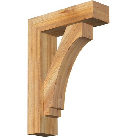 Ekena Millwork Imperial Block Rough Sawn Bracket w/ Offset Brace, Western Red Cedar, 6"W x 20"D x 28"H BKT0604X20X28IMP05RWR